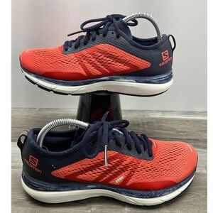Salomon Sonic RA 2 Running Shoes Mens 8.5 Red Navy Blue Vibe 406885 Sneaker